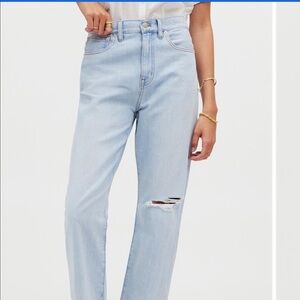 Madewell perfect summer 90s ripped high waist crop jeans in Fitzgerald wash 26
